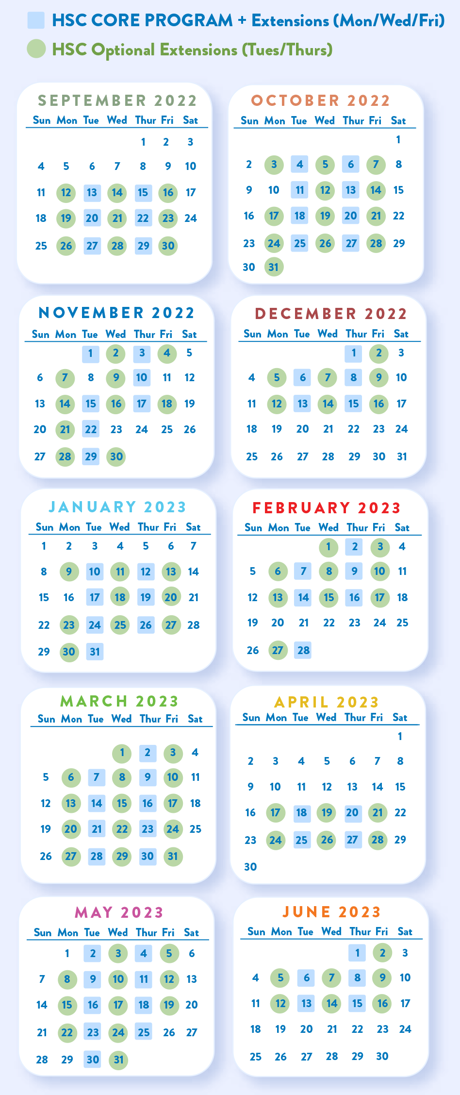 Homeschool Connections Calendar